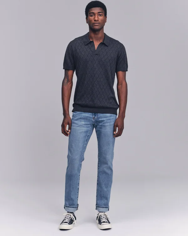 Men's Straight Jeans in Light Medium Wash - Size 32 x 34, Abercrombie & Fitch