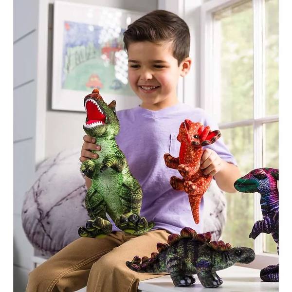 HearthSong - Colorful Dino Stuffed Animal Collection for Kids