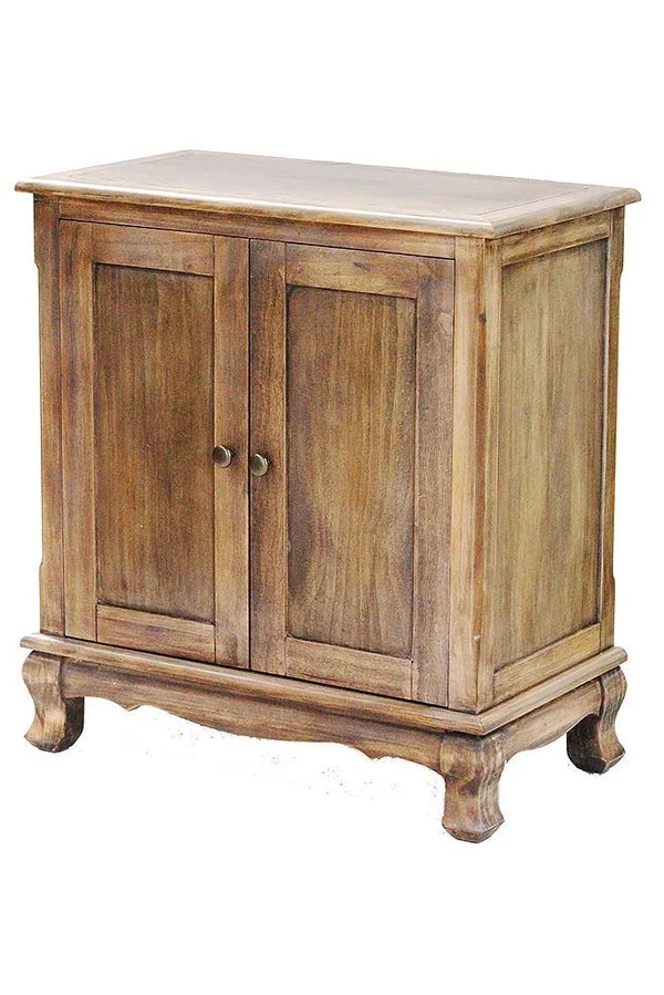 White Wood Sideboard with 2 Doors and A Shelf