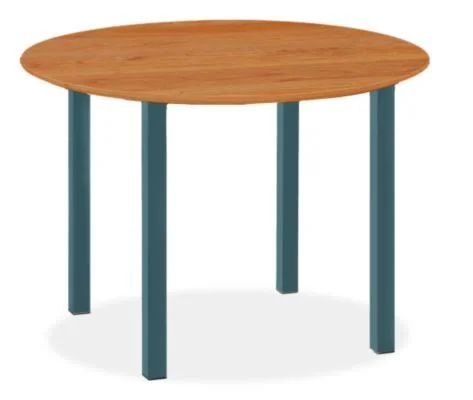Room & Board - Modern Parsons Leg 42 Diameter Round Table w/ 2x22 Leg, Cherry Top w/ Slate Base