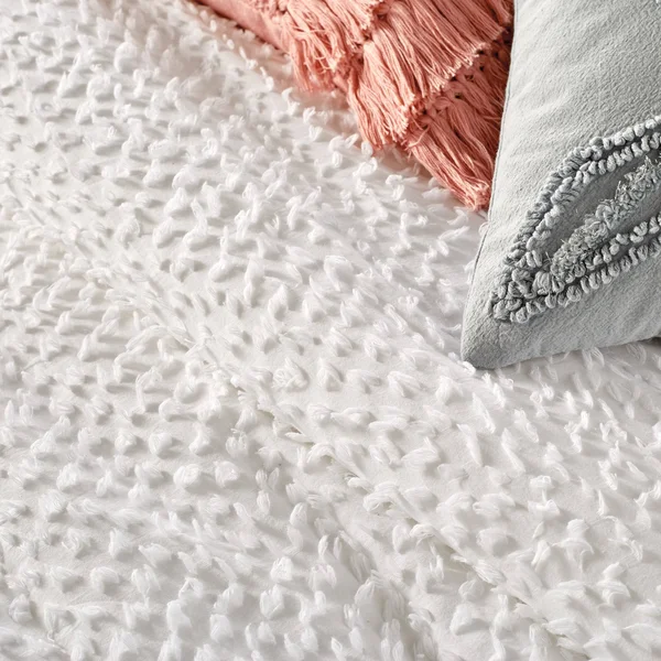 Peri Home Dot Fringe Duvet COVER - Full/Queen - White