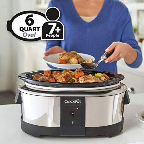 Crock-pot 2101704 6 Quart Slow Cooker Works with Alexa - Programmable Stainless