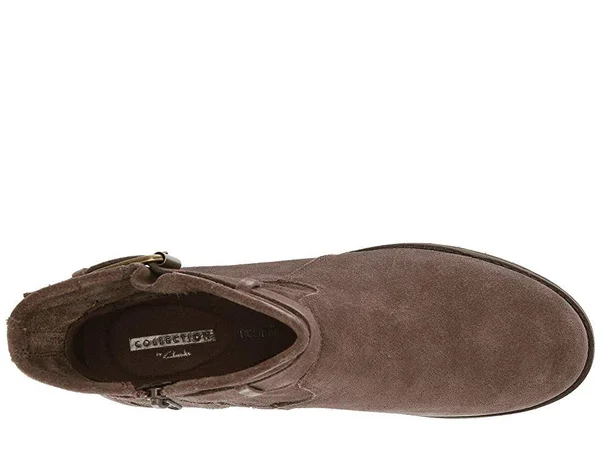 Women's Clarks Marana Amber Ankle Boot - Size: 6, Taupe Suede