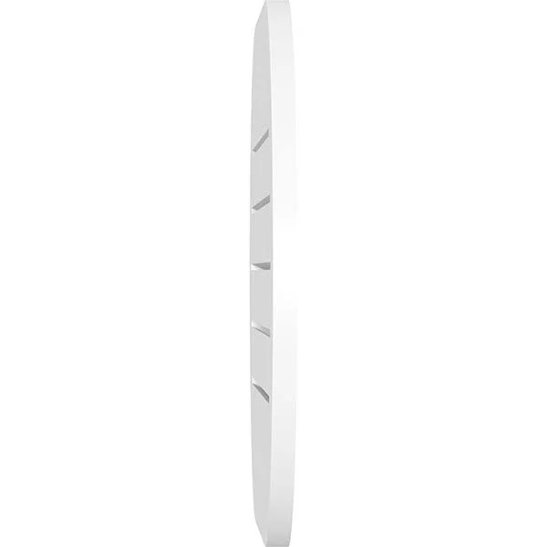 Ekena Millwork GVPRE38X1201SF 38x22W x 12x22H Horizontal Round Ended Surface Mount PVC Gable Vent: Functional, w/ 3-1/2x22W x 1x
