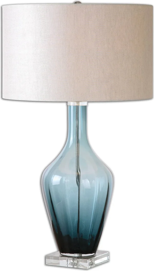 Uttermost 26191-1 Hagano Blue Glass Table Lamp