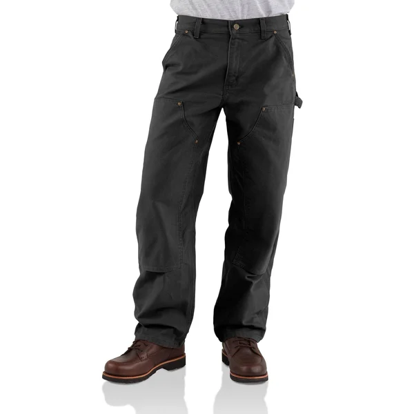 Carhartt Men's Duck Double Front Work Dungaree - B136, Black