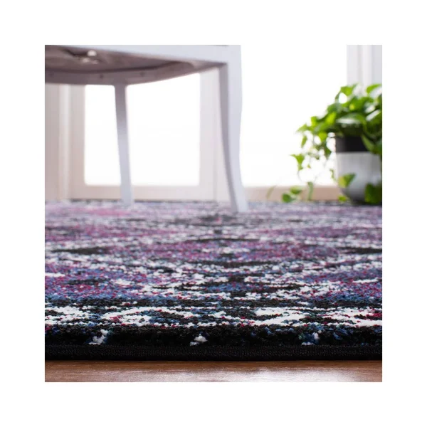Vintage Hamadan VTH293V Purple, Black - 2-3 x 8