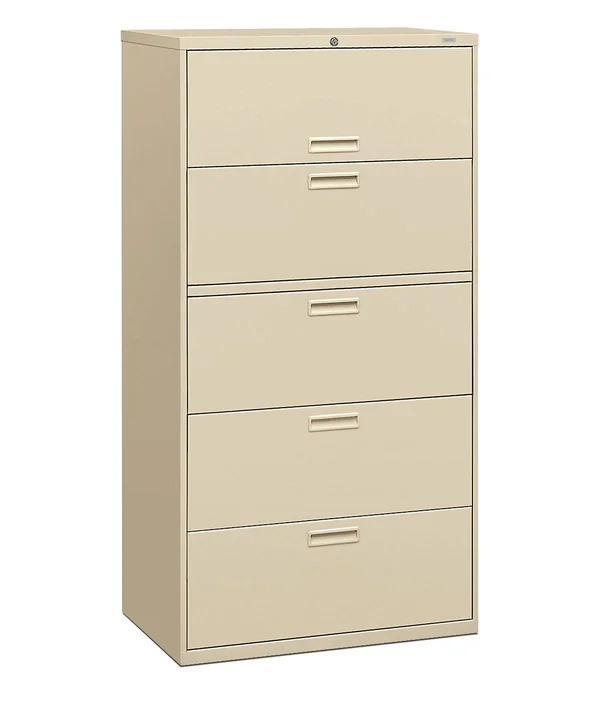 HON 500 Series Five-Drawer Lateral File, Putty