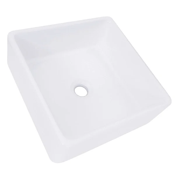 Nantucket Sinks NSV107A Square Vessel Sink White