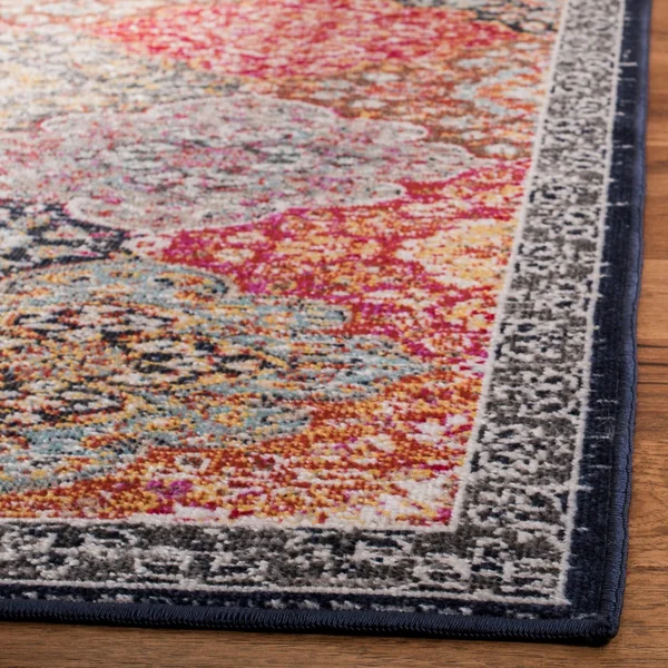 Safavieh Red/Aqua Montage Lyra Rug, 8x10 ft
