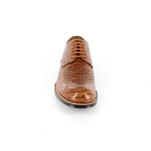 Stacy Adams Mens Madison Anaconda Print Oxford Tan 7.5