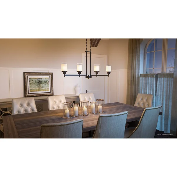 Luxury Contemporary Chandelier - 19.8125x22H x 34.167x22W, with Transitional Style, Olde Bronze Finish by Urban Ambiance UHP2020