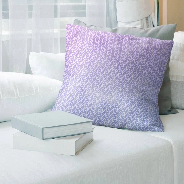 Porch & den Agaard Herringbone Pattern Throw Pillow - 18 x 18 - Blue & Purple - Faux Suede
