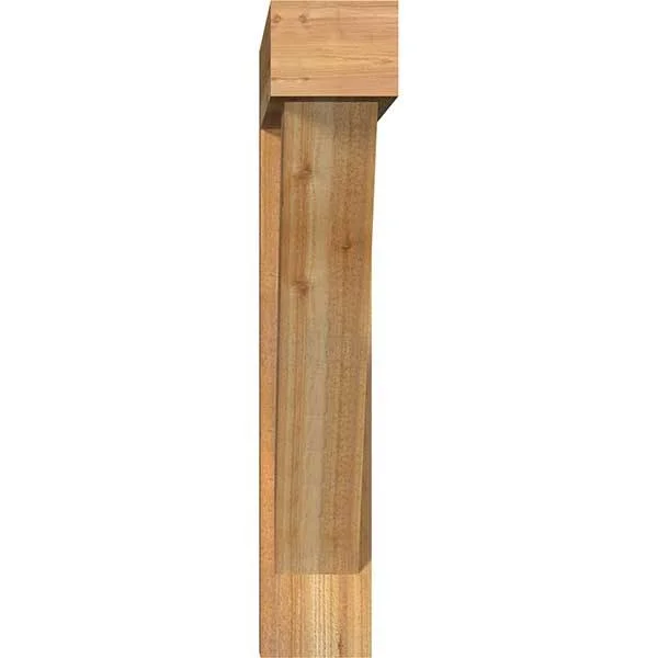 Ekena Millwork 1464803 8x22W x 44x22D x 44x22H Traditional Block Rough Sawn Bracket w/ Offset Brace, Western Red Cedar