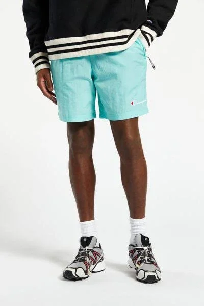 Champion Men's Athletics 6-Inch Nylon Warm-Up Shorts Softened Green L