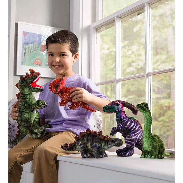 HearthSong - Colorful Dino Stuffed Animal Collection for Kids