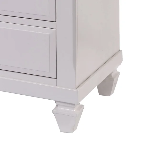 Saltoro Sherpi 28 inch Wooden Nightstand with Three Drawers - White