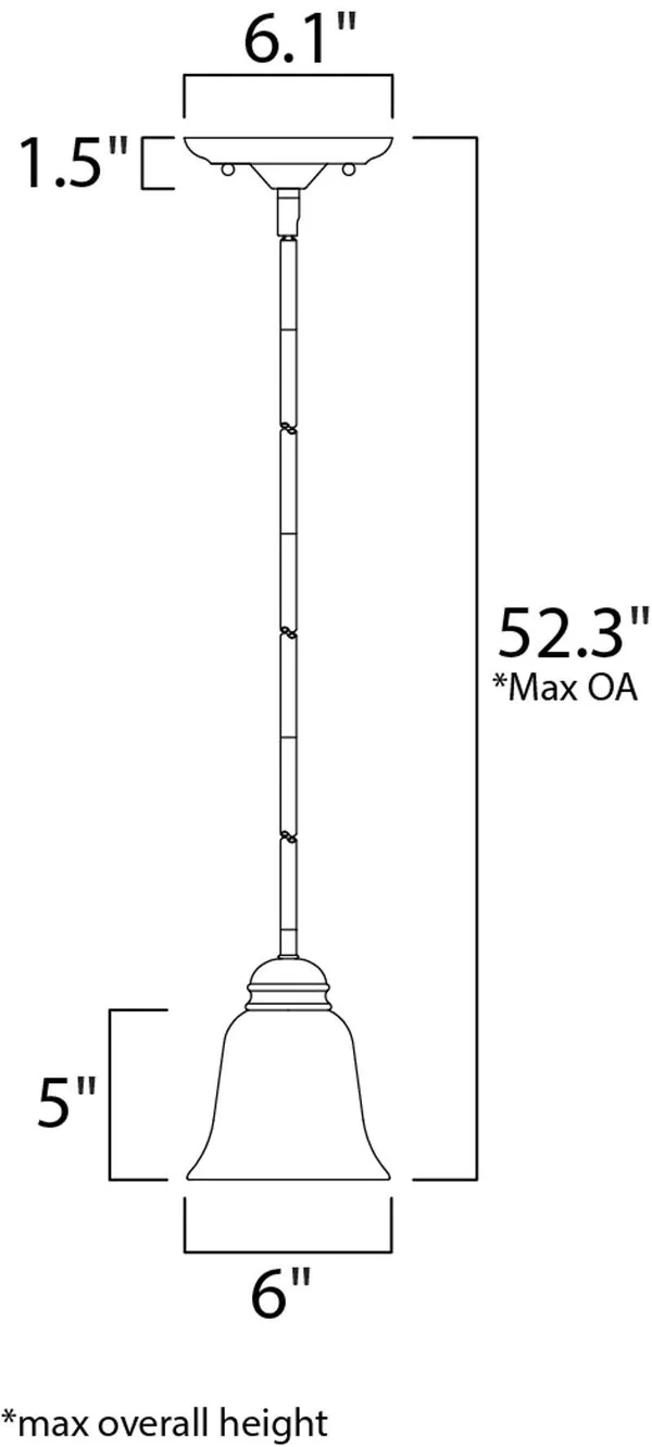 Maxim 91011ICPC Basix 1-Light Mini Pendant, Polished Chrome
