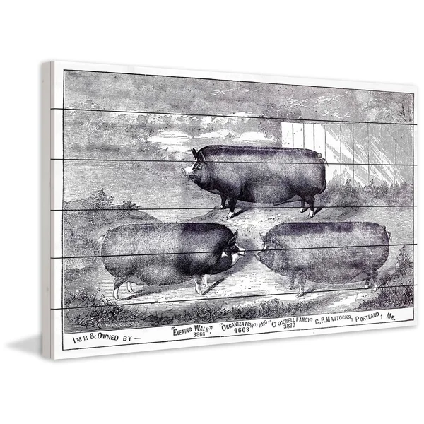 Marmont Hill Evening Walk Painting Print on White Wood - 24x22 H x 36x22 W
