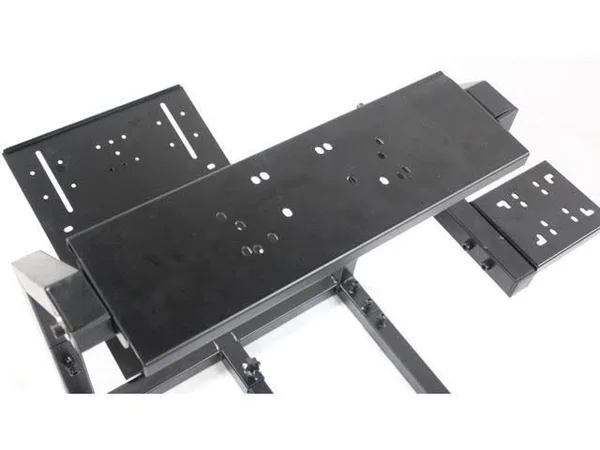 GTR Simulator GTAF-BLK-S105LBKRD - GTA-F Model (Black) Triple or Single Monitor Stand with Black/Red Adjustable Leatherette Seat