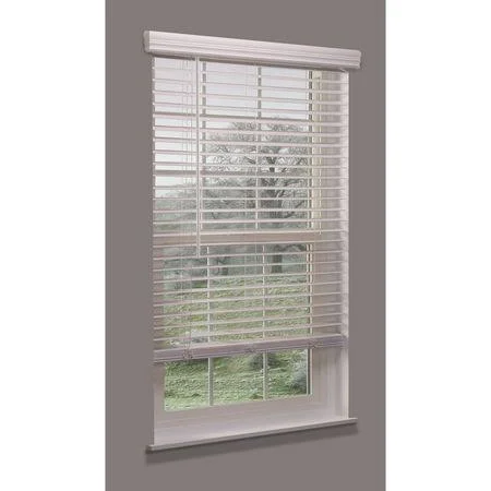 Linen Avenue F5Wt6750B48Im Cordless Faux Wood Blind, white, 67-1/2x22w x 4
