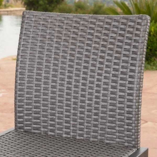 Noble House Taliyah Black Wicker Outdoor Bar Stool (4-Pack)