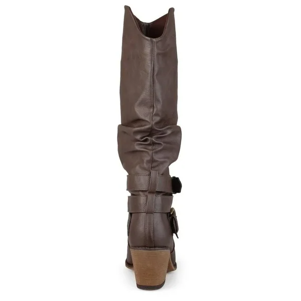Women's Journee Collection Late Wide Calf Boot - Brown - Size 11