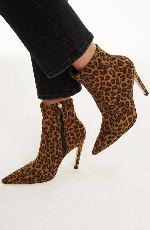 Women's Good American The Icon Bootie - 9 M - Pale Leopard