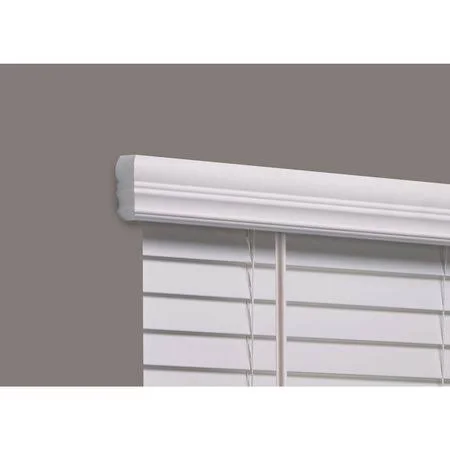 Linen Avenue F5Wt6750B48Im Cordless Faux Wood Blind, white, 67-1/2x22w x 4