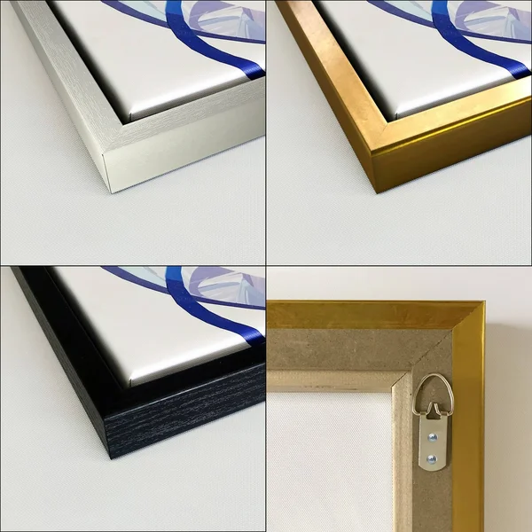 Designart 'Three Tulips Pink and Red' Traditional Framed Canvas Wall Art Print - 32 in. Wide x 24 in. High - White