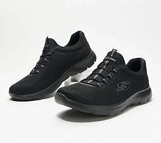 Skechers Washable Slip-On Bungee Summit Sneaker - Calm Harmony - Size 6 Medium, Black