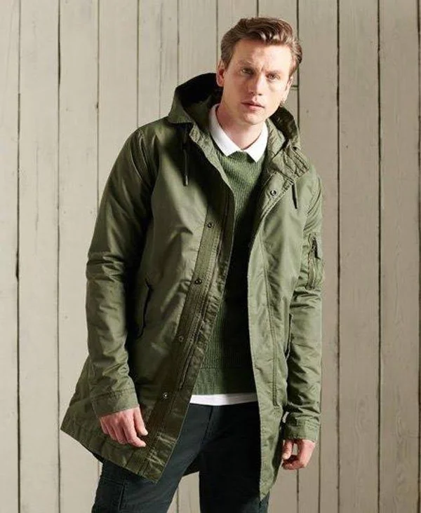 Superdry Service Midweight Parka Coat - Green - Coats