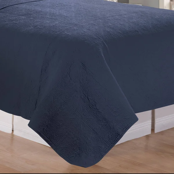 Indigo Quilted Matelasse Twin Quilt