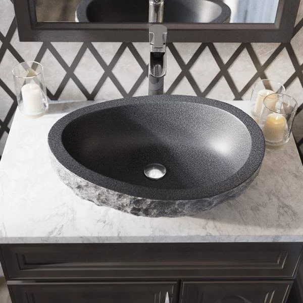 Mr Direct 866 Impala Black Granite Vessel Sink