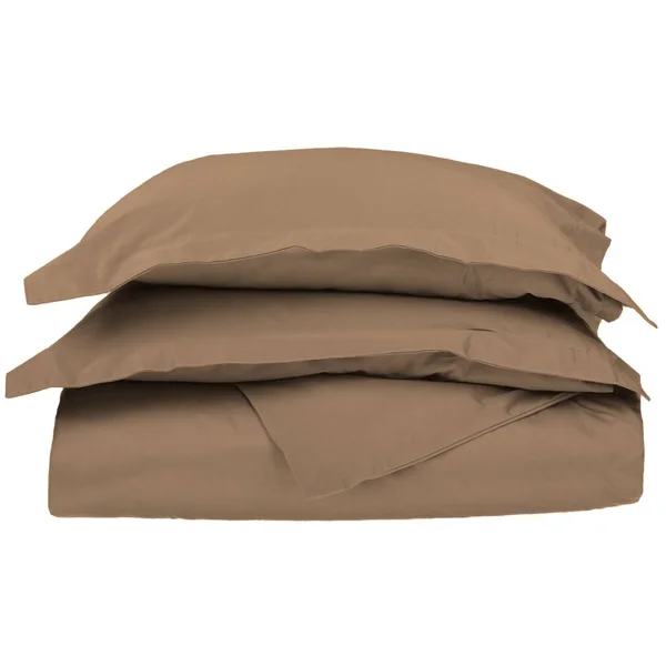500 Thread Count 100% Cotton Solid 3-Piece Duvet Cover Set by Superior Ivory - Size: Full/Queen