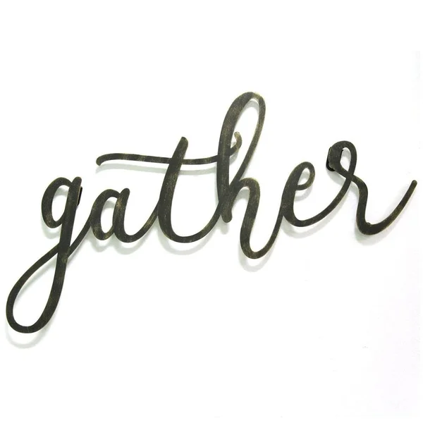 Gather Metal Script Wall Decor Black 20x22 x 10x22 - Aluminum