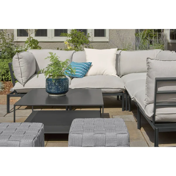 Room & Board, Modern Slim Outdoor Coffee Table 22D 46W 16H in Slate Grey Blue