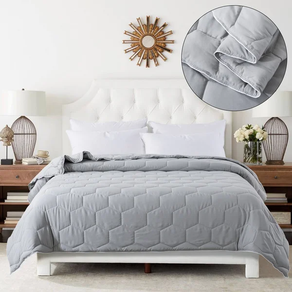 Dream on Honeycomb Down-Alternative Blanket - Grey, Twin
