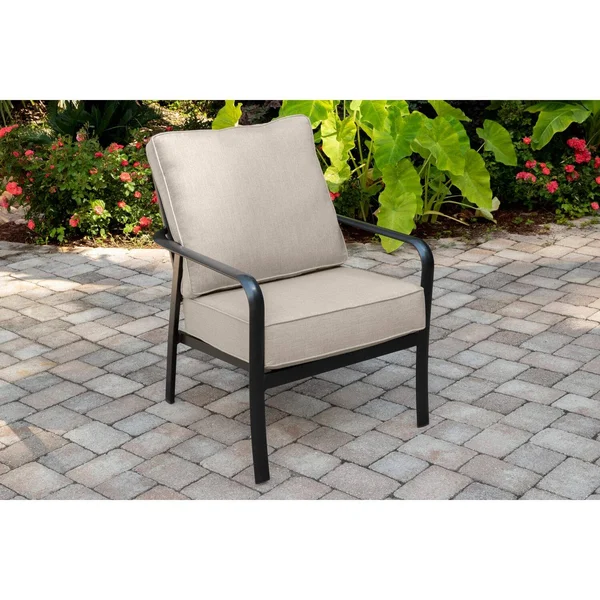 Hanover CORTSDCHR-1GMASH Cortino Commercial-Grade Aluminum Club Chair with Plush Sunbrella Cushions