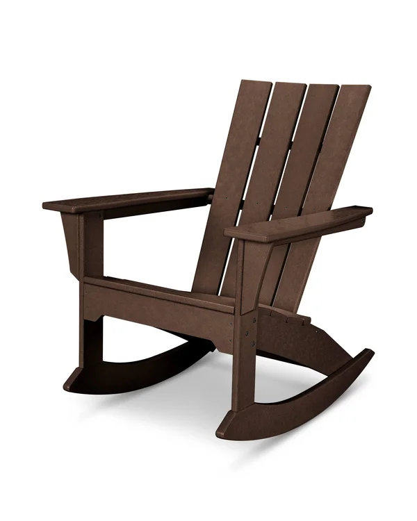 POLYWOOD Quattro Adirondack Rocker: Mahogany, 20.50" x 16.75" x 17.75"