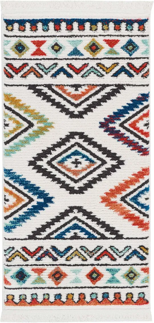 Nourison Navajo NAV06 2&2x22 x 7&9x22 Runner White Area Rug