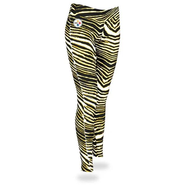 Zubaz Pittsburgh Steelers Women's Black/Gold Leggings Size: Large