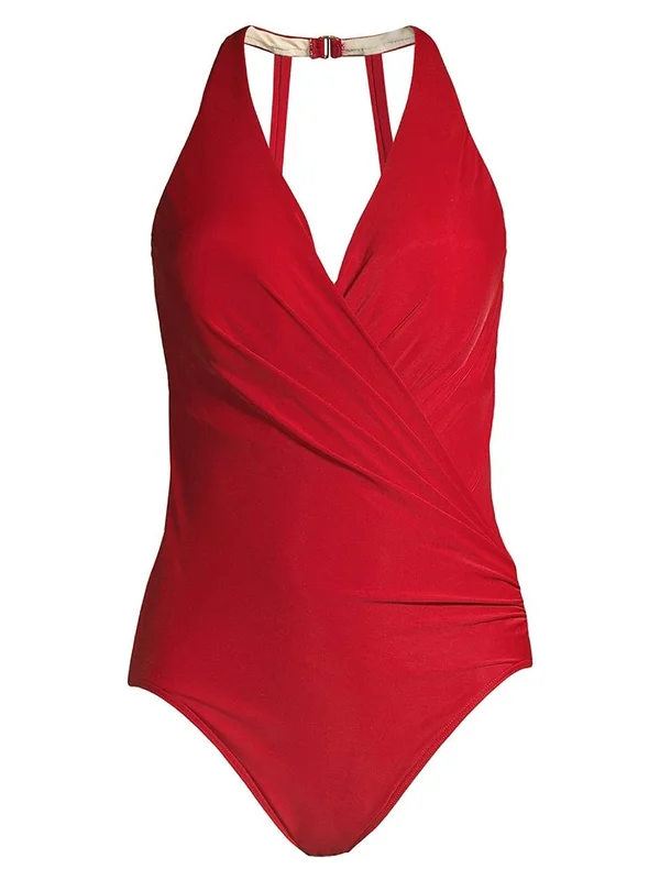 Miraclesuit Rock Solid Wrapsody One Piece Cayenne Red 12 - Red