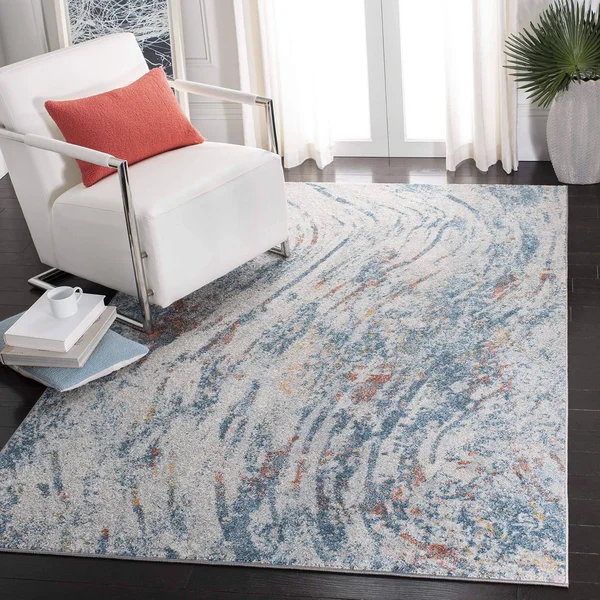 Safavieh Tulum Rug Collection TUL236A - Ivory, Dark Blue - 6& x 9&