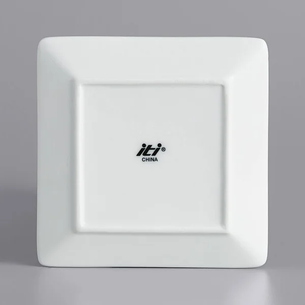 International Tableware SP-5 Slope 5x22 Square Bright White Wide Rim Porcelain Plate - 36/Case
