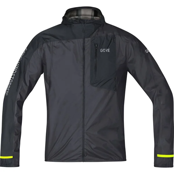 Gore Wear R7 Gore Windstopper Light Hooded Jacket - Men's Terra Grey/Black, L