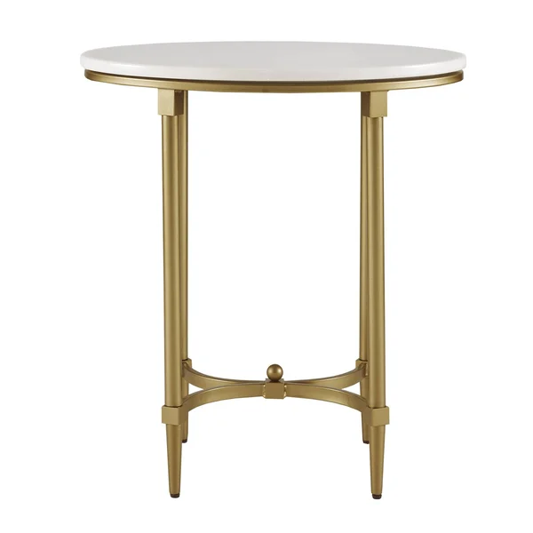 Madison Park Bordeaux End White/Gold Table