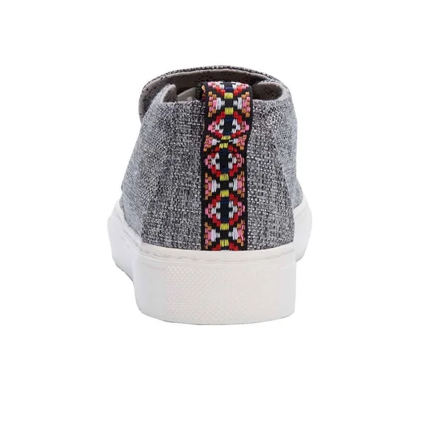 Hey Dude Peyton Linen Women's Shoes Grey Black : 6 M