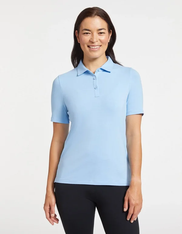 UPF 50+ Sun Protective Polo Shirt for Women - Sensitive Fabric Black