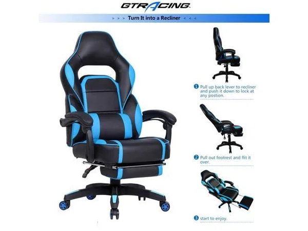 GTRACING High Back Ergonomic Gaming Chair Racing Chair Napping